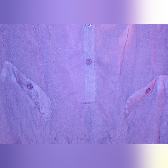 NWOT  L/S Purple button front blouse - Picture 5 of 7